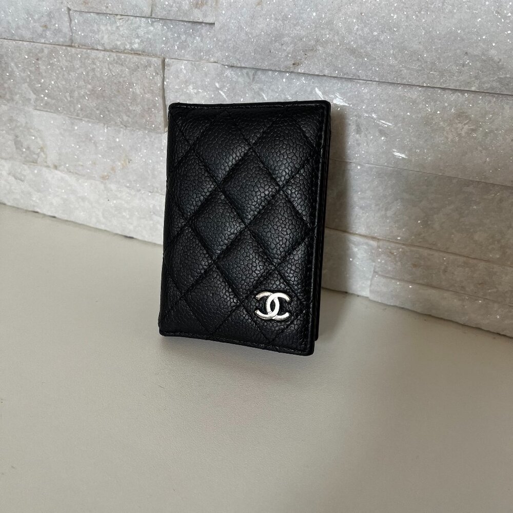 CHANEL Classic Caviar ID Bifold Card Holder Wallet